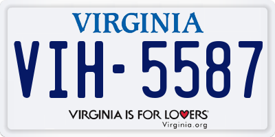 VA license plate VIH5587