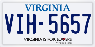 VA license plate VIH5657