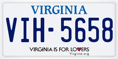 VA license plate VIH5658