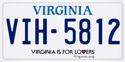 VA license plate VIH5812