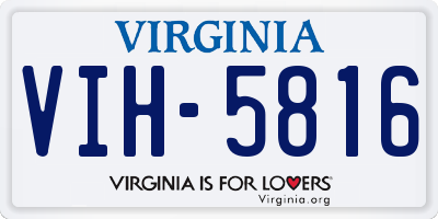 VA license plate VIH5816