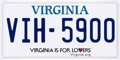 VA license plate VIH5900