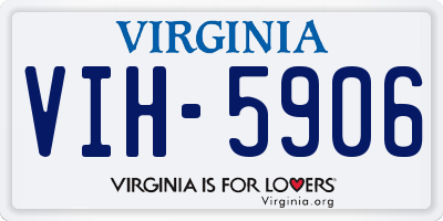 VA license plate VIH5906