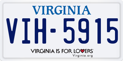 VA license plate VIH5915
