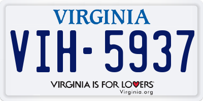 VA license plate VIH5937