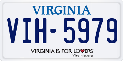 VA license plate VIH5979