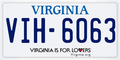 VA license plate VIH6063