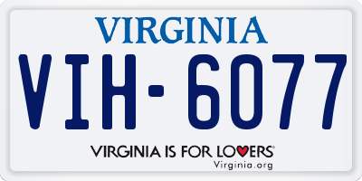 VA license plate VIH6077