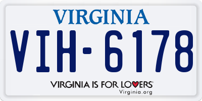 VA license plate VIH6178
