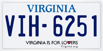 VA license plate VIH6251