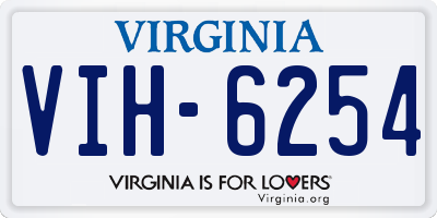 VA license plate VIH6254