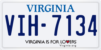 VA license plate VIH7134