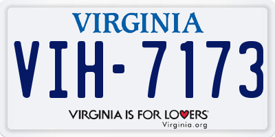 VA license plate VIH7173