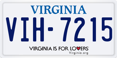 VA license plate VIH7215