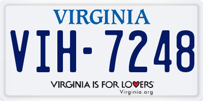 VA license plate VIH7248