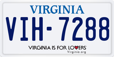 VA license plate VIH7288