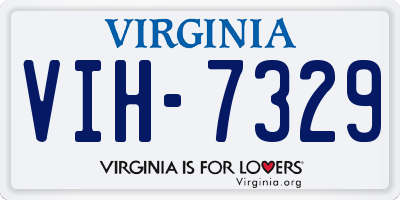VA license plate VIH7329