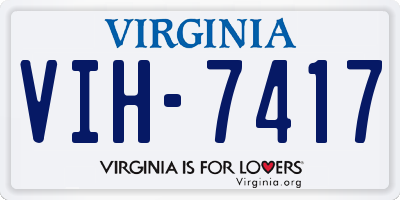 VA license plate VIH7417