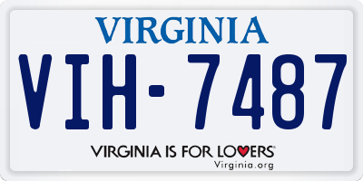 VA license plate VIH7487