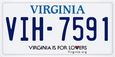 VA license plate VIH7591