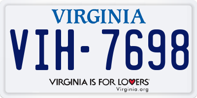VA license plate VIH7698