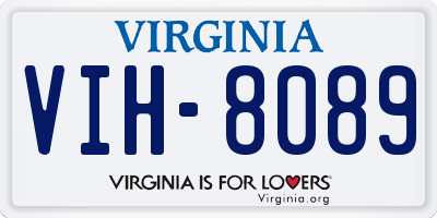 VA license plate VIH8089