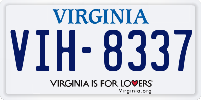 VA license plate VIH8337