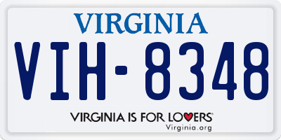 VA license plate VIH8348