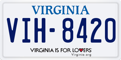VA license plate VIH8420