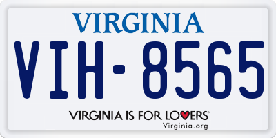 VA license plate VIH8565