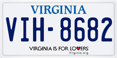 VA license plate VIH8682