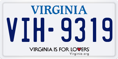 VA license plate VIH9319