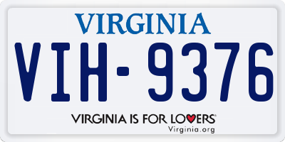 VA license plate VIH9376