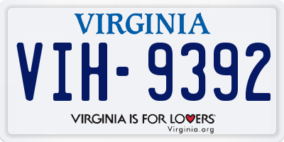 VA license plate VIH9392
