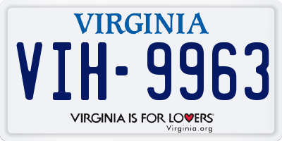 VA license plate VIH9963
