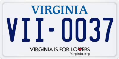 VA license plate VII0037