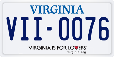 VA license plate VII0076