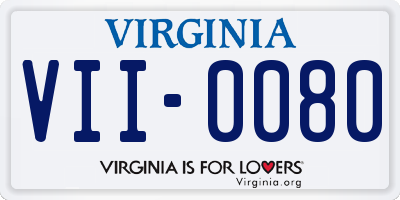 VA license plate VII0080