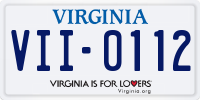 VA license plate VII0112