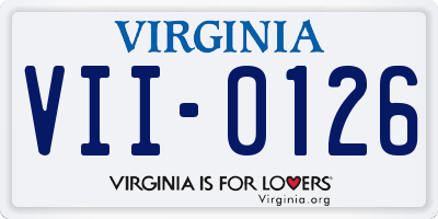VA license plate VII0126