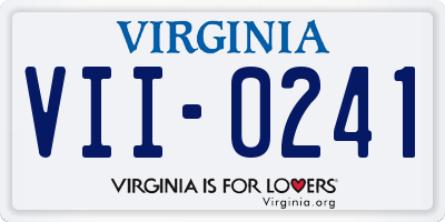 VA license plate VII0241