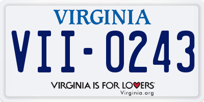 VA license plate VII0243