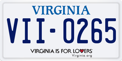 VA license plate VII0265