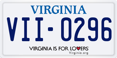 VA license plate VII0296