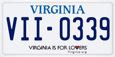 VA license plate VII0339