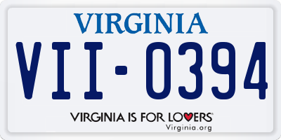 VA license plate VII0394