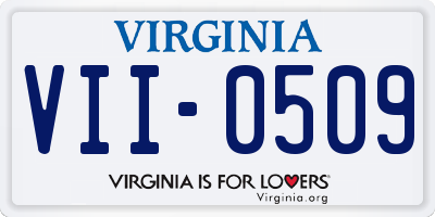 VA license plate VII0509