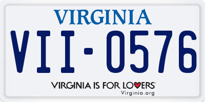 VA license plate VII0576