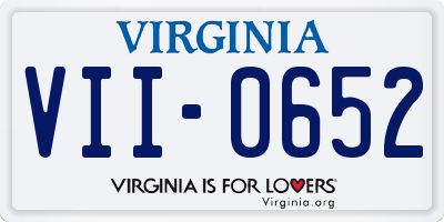 VA license plate VII0652