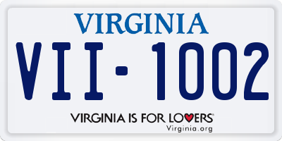 VA license plate VII1002